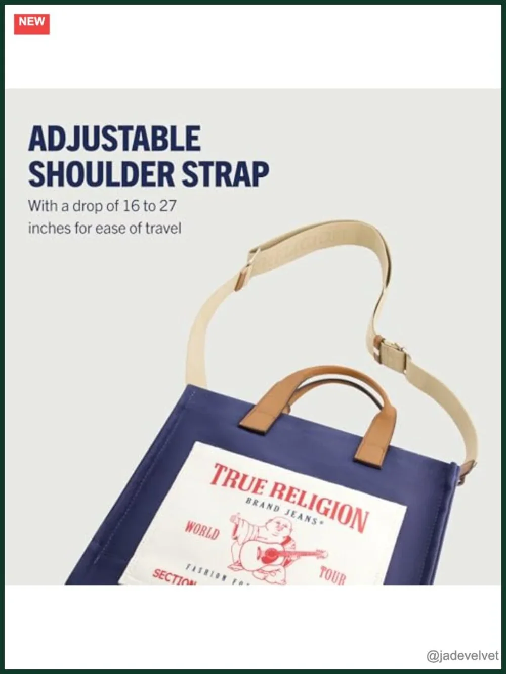 Canvas Tote Bag with Adjustable Strap, Messenger Silhouette, Snap Closure